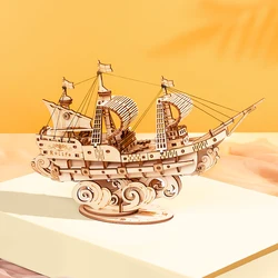Diy navio de vela do vintage 3d quebra cabeça de madeira montagem madera kits de construção barco educacional steamtoy presente para crianças adolescentes adulto