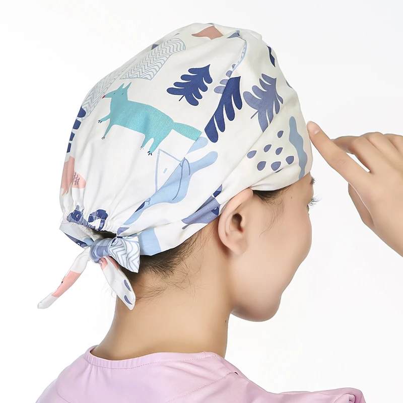 Женские скрабы шапки хлопковые бандажные Регулируемые головные уборы с принтом