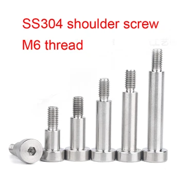 

20pcs 304 stainless steel M6 thread 8mm diameter HEX SOCKET shoulder screw Shoulder bolt stop screw catch bolt contour bolt