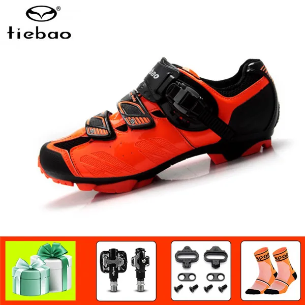 Tiebao sapatilha ciclismo mtb обувь для велоспорта мужские и женские кроссовки для горного велосипеда самозакрывающиеся дышащие суперзвезды обувь для верховой езды - Цвет: Pedals for 1407 O