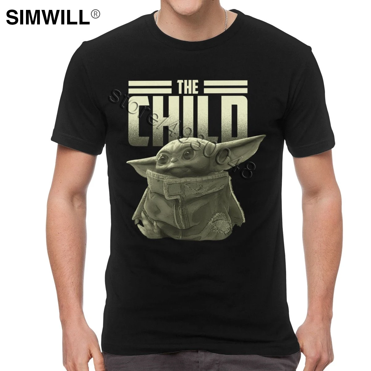 Мужская Милая Детская футболка с Йодой, крутая футболка Kawaii с принтом «Звездные войны», хлопковая футболка с короткими рукавами и принтом модная одежда с круглым вырезом для фанатов