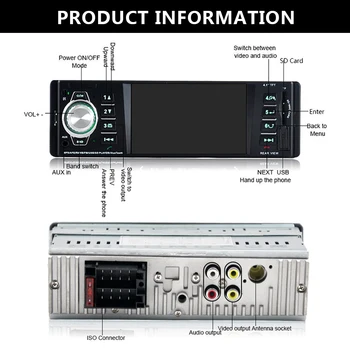 

4.1 Inch Full Viewing Angle High-Definition TFT Screen Bluetooth Car MP5 Player Car MP3 Card Machine Radio