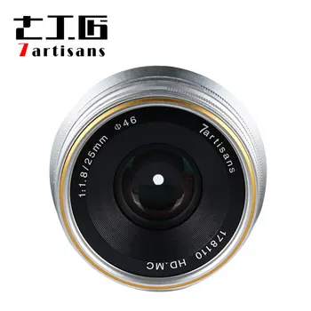 

7artisans 25mm F1.8 APS-C Manual Wide Angle Focus Lens for Canon EOS-M Mount M1 M2 M3 M5 M6 M10 SLR DSLR Cameras Len Silver