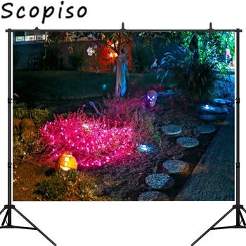 

Scopiso Photographic Backgrounds street Terrible Pumpkin light Theme Halloween Party Photography Backdrop For Photo Studio Props