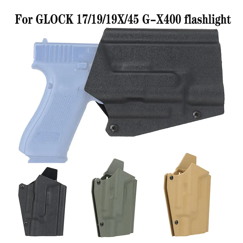 

Tactical Gun Holster for GLOCK 17/19/19X/45 G-X400 flashlight Pistol Holster Gun Case with QLS Waist Paddle Hunting Accessories
