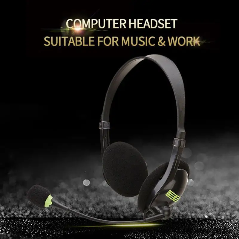 USB Wired Stereo s with Microphone Head Mounted Gaming Office Home Mute Headset