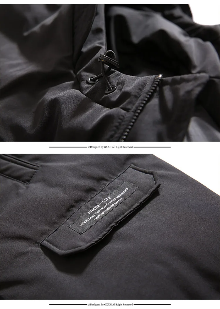 GXXH Extra Large Men's Jacket Big Man Thick Coat Winter Oversized High Quality Hooded Jacket Coat 6XL 7XL Black Plus Size Parkas