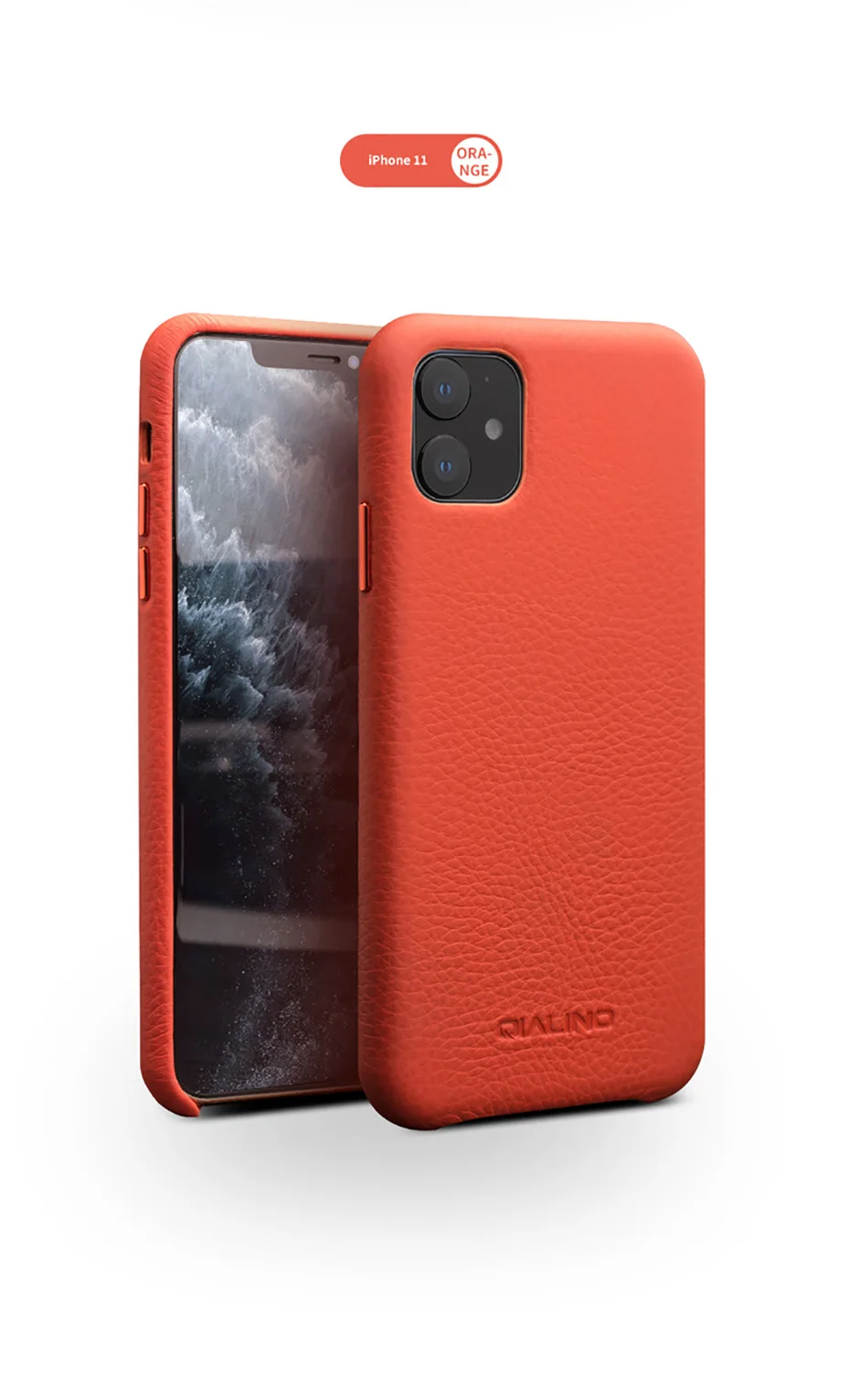 QIALINO Роскошный чехол для телефона из натуральной кожи для Apple iPhone11 Pro Max 6,5 дюймов стильный ультра-светильник чехол для iPhone 11/11Pro