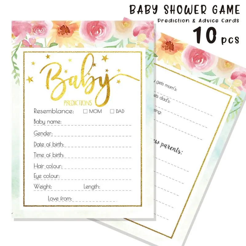 10 Packs Gender Advice and Prediction Cards for Baby Shower Game Parent Message Advice Book Fun Gender Neutral Shower Party