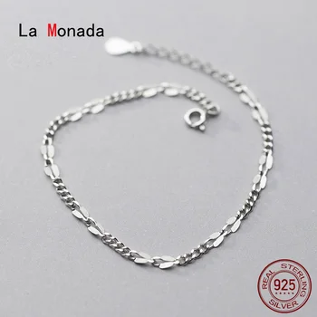 

La Monada Fine Silver 925 Jewelry Bracelet Female Woman Geometry Weave Chain Minimalist Bracelets For Women Silver 925 Sterling