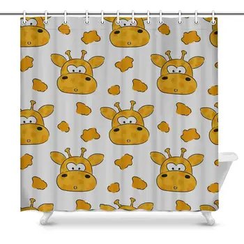 

Novelty Shower Curtain Bathroom Sets, Cute Giraffe, Funny Fabric Home Bath Decor 70 X 69 Inches