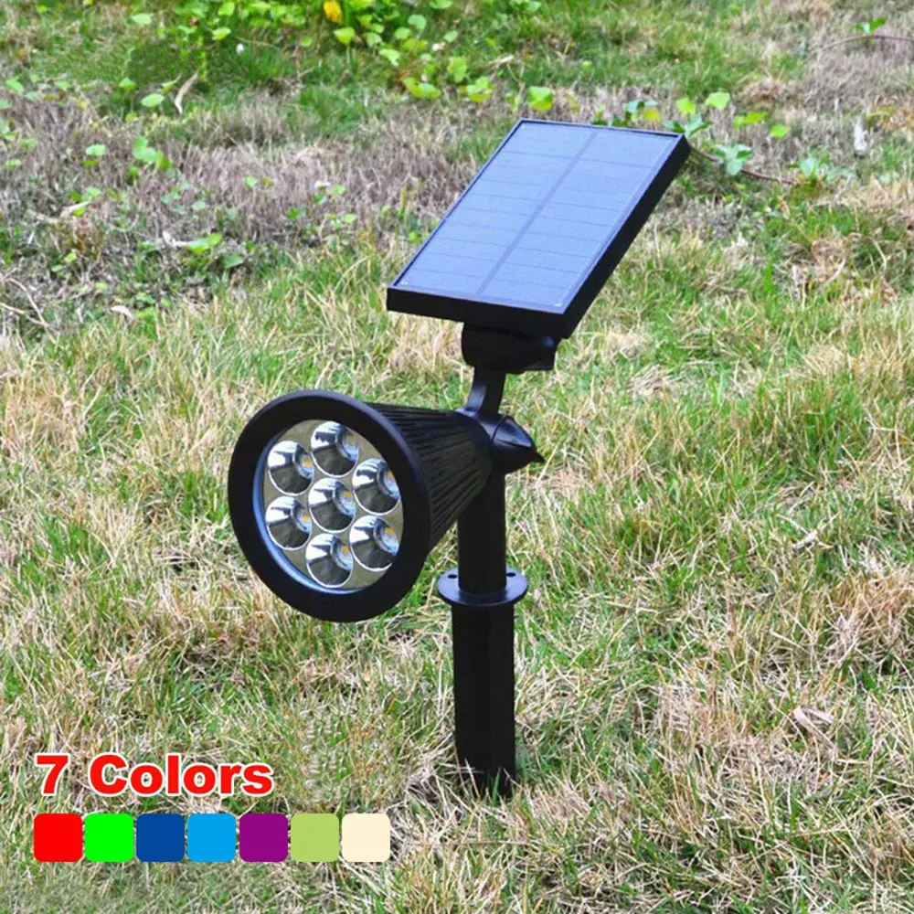 Waterproof Solar Panel Powered LED Spotlight Lawn Outdoor Lamp Garden Yard Decor 