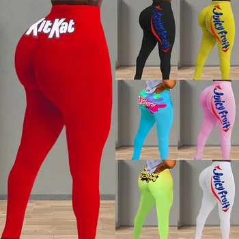 

Women Print Leggings Booty Lifting High Waist Skinny Pants Hip Lifting Stretch Running Yoga Sport Leggings Ladies Fashion Pants