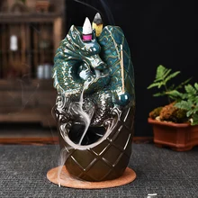 

Double Sided Incense Burner Smoke Waterfall Backflow Incense Holder Censer Ceramic Feng Shui Decorations Desktop Ornament Gift