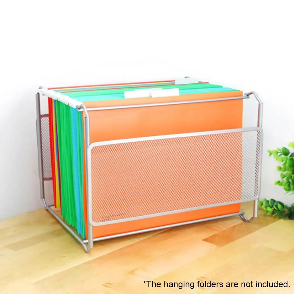 

Hanging File Folder Box, Mesh Metal File Organizer Box Hanging File Foldable Holder Storage Box for Office and Home, A4 Letter S
