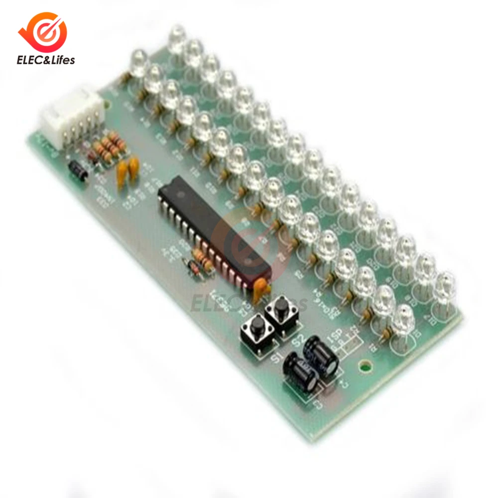 Dual Channel 16 LED level indicator MCU Adjustable Display mode LED VU meter Electronic DIY Kit for  LED Sound Audio Analyzer
