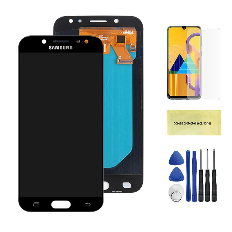 Black ЖК-для Samsung Galaxy J5 j530 J530F ЖК-дисплей кодирующий преобразователь сенсорного экрана в сборе ЖК-дисплей для J5 Pro AMOLED lcd - Цвет: Black