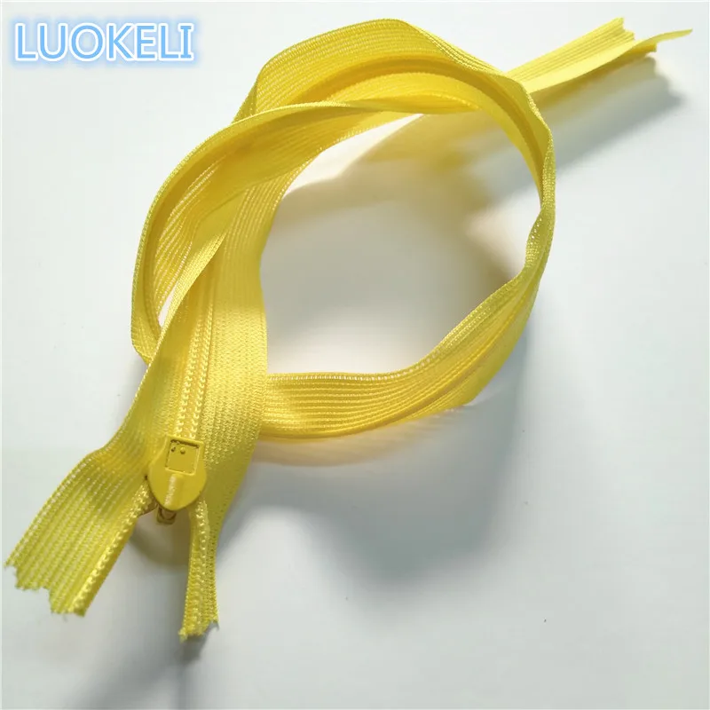 30 см(12 дюймов) 10 штук 3# шелк скрытая молния пользовательский процесс шитья многоцветная опционально - Цвет: Yellow