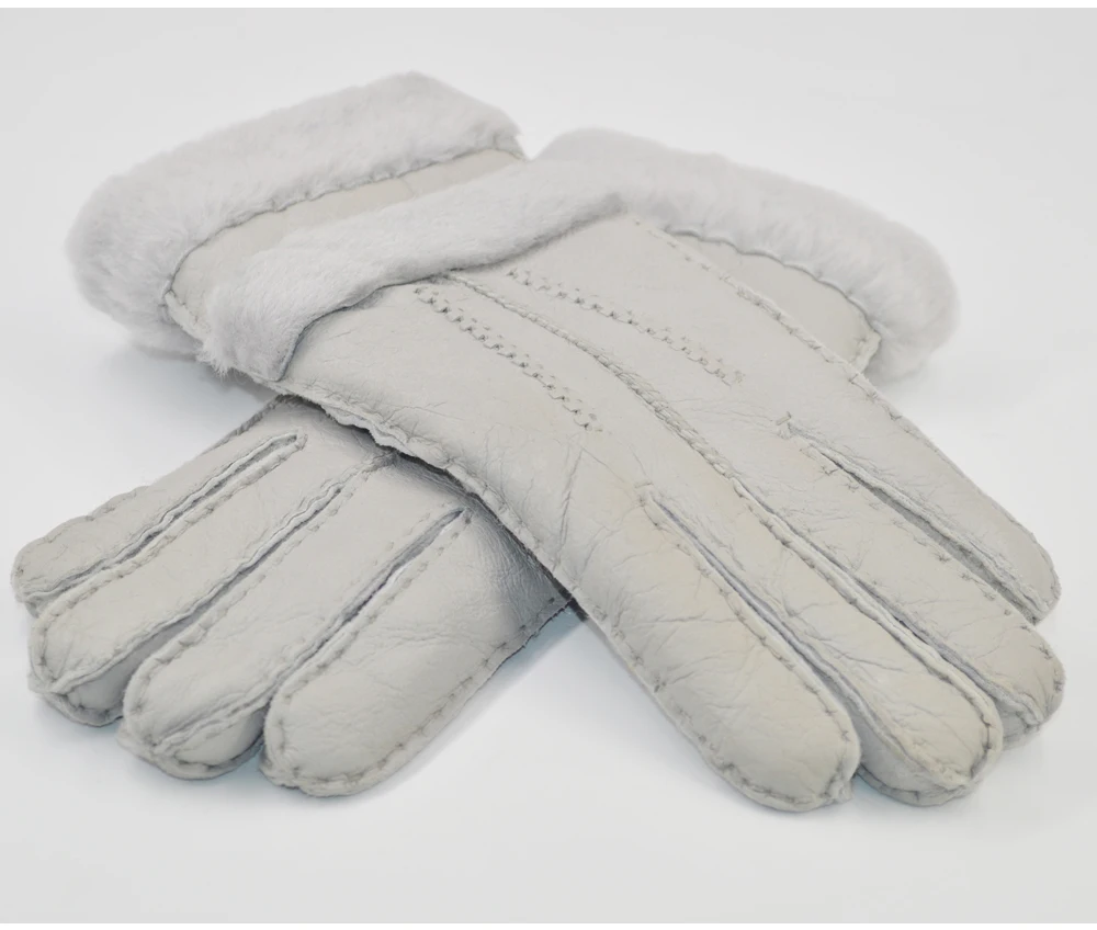 Женские новые дизайнерские перчатки из натуральной овечьей кожи, шерстяные меховые перчатки для милых девушек из овечьей кожи, очень теплые зимние перчатки, варежки