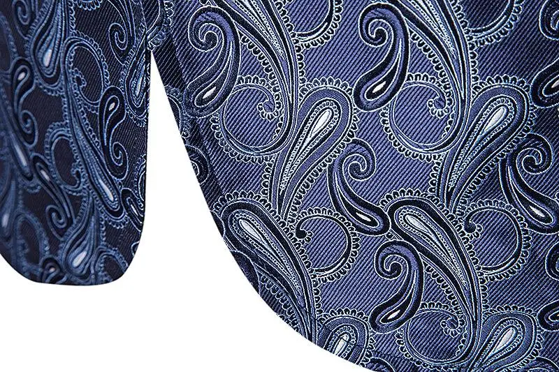 Men's Blazers and Suit Jackets Party Colorful cashew Flower Embossing Men Suit Jacket Slim fit Navy Yellow