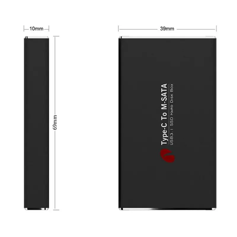 USB 3,1 Тип C mSATA твердотельный диск Box адаптер 10 Гбит/с MSATA SSD жесткий диск для подключения жесткого диска чехлов для мобильных телефонов для Windows 7/8/10, Mac OS