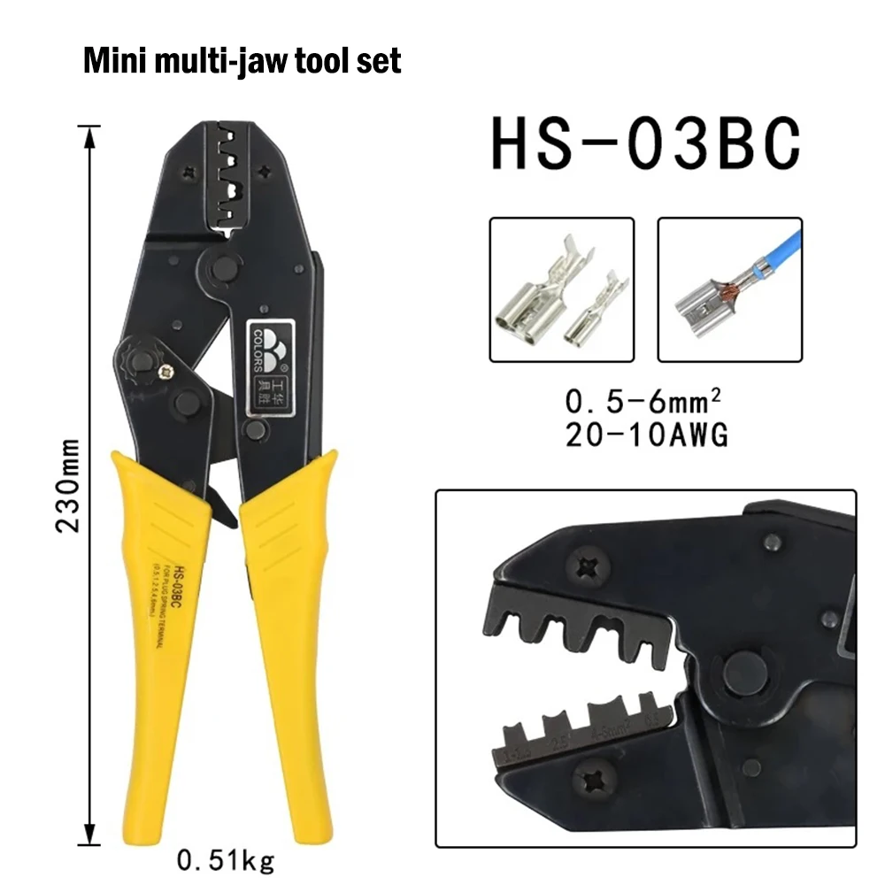 

Crimping Pliers HS-03BC Clamp Tools Cap/coaxial Cable Terminals Kit 230mm Mini YEFYM Carbon Steel Multifunctional Electrical