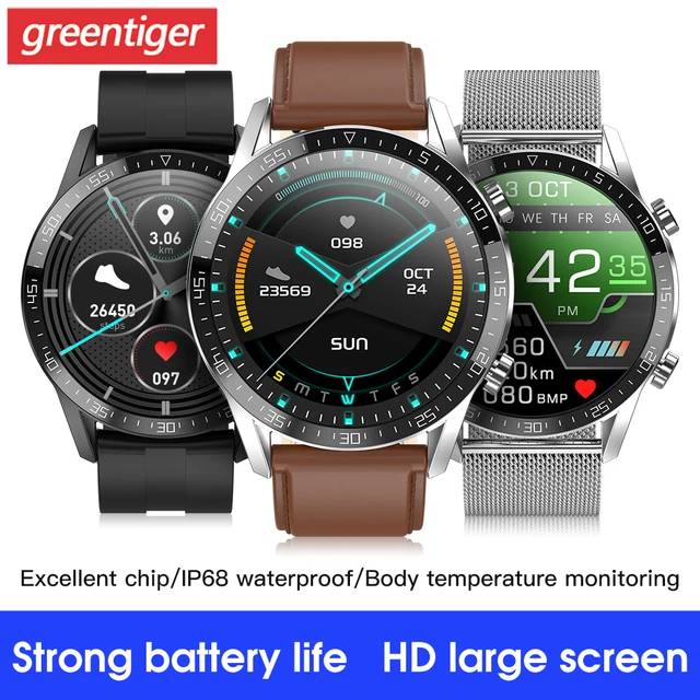 T03 스마트 워치 남성 24 시간 연속 체온 모니터 IP68 ECG PPG Smartwatch 심박수 피트니스 팔찌 VS L15 L13.