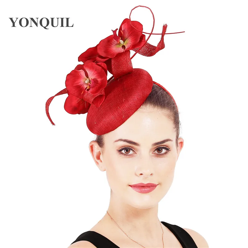 4-Слои льна в винтажном стиле sinamay шляпка-Вуалетка потрясающий головной убор Для женщин элегантное свадебное украшение из цветов для девушек аксессуары для волос