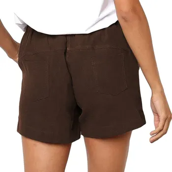 

2020 New Hot Summer Women's Shorts Drawstring Elastic Waist Solid Color Comfy Casual Shorts