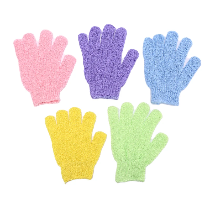 Exfoliating-Gloves Mitt Bath-Towel Body-Brush Shower Peeling Spa 5PCS Fingers