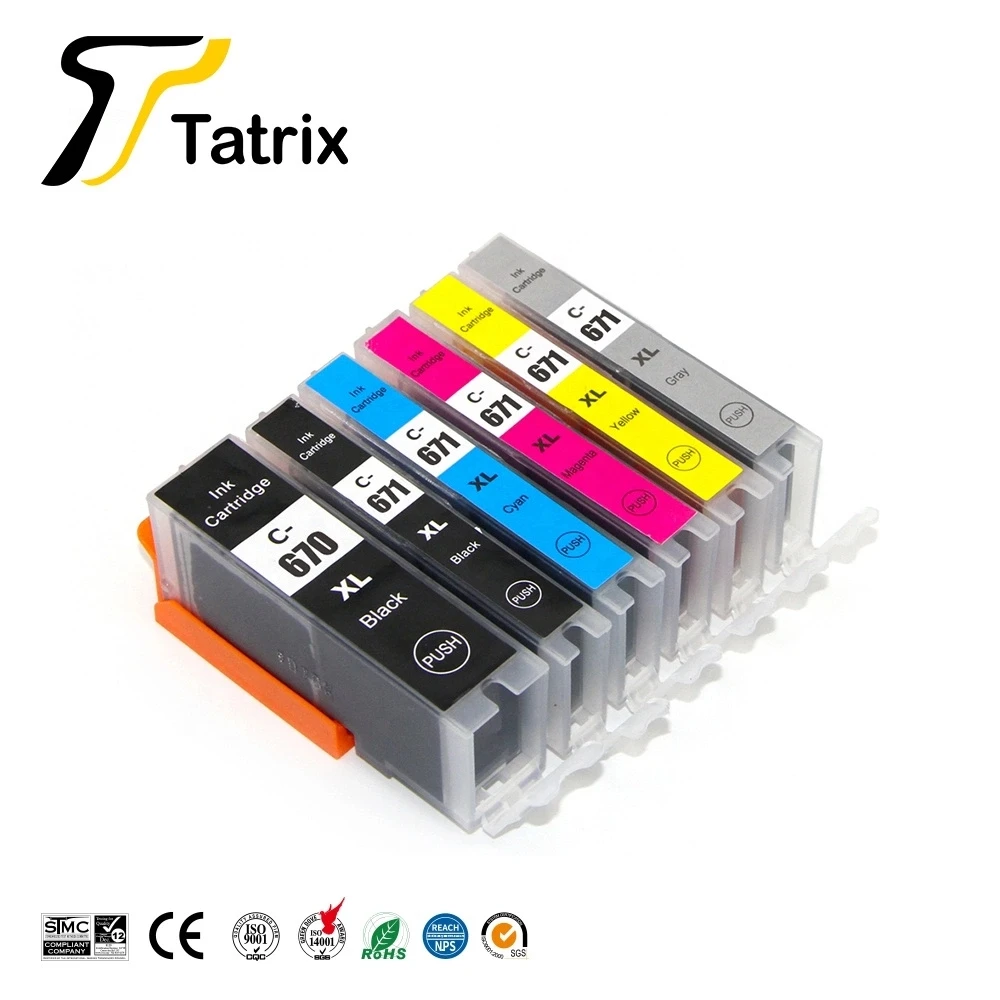 Картридж для Canon PIXMA MG7760 MG7765 MG7766 TS5060 TS6060 TS8060 TS9060 670 PGI670 PGI670XL CLI671XL | Компьютеры и офис