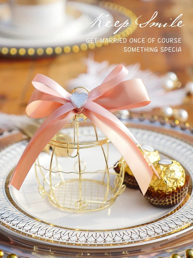

20Pcs Creative Candy Box Love Drill Birdcage Metal Gift Bags Wedding Favor Baby Shower Packaging Chocolate Party Supplies