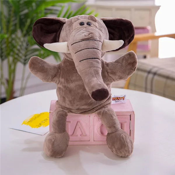 Elephants Высокое качество животное ручная марионетка игрушки детсад история ролевые игры активности одеваются родитель-ребенок Интерактивная игрушка - Цвет: Elephants