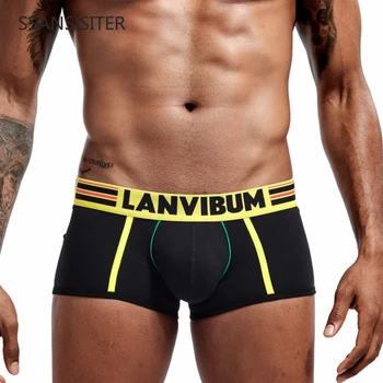

Mens Panties Breathable Boxers Cotton Underwear U Convex Pouch Sexy Boxershort Calzoncillo Hombre Male Homewear Bikini Trunk