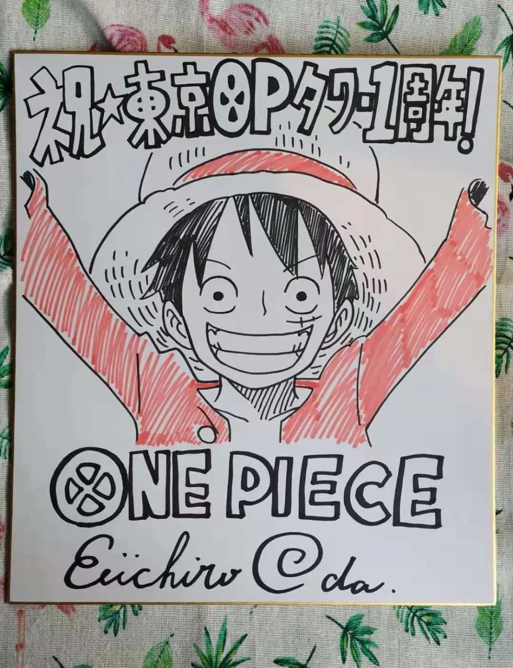 hand drawn Eiichiro Oda ONE PIECE autographed Shikishi Art Board rare 102019F