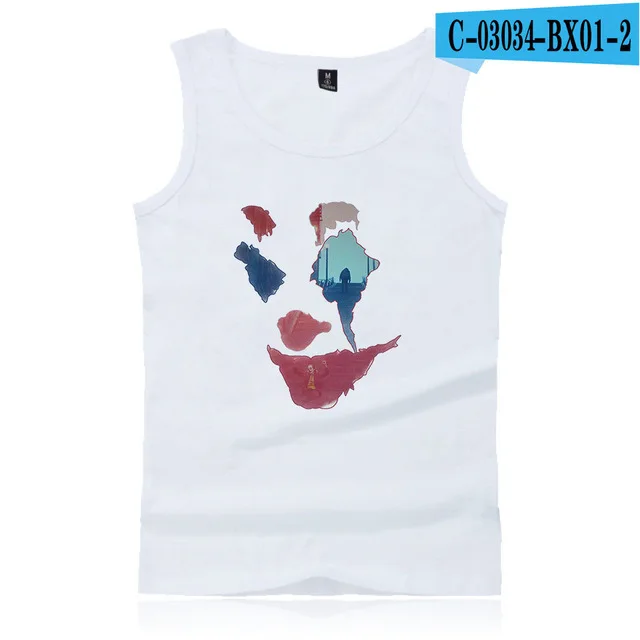 white HAHA Джокер Хэллоуин Crazy Smile хлопок безразмерный Летний жилет Повседневная майка для фитнеса Мужская Бодибилдинг без рукавов рубашка - Цвет: white