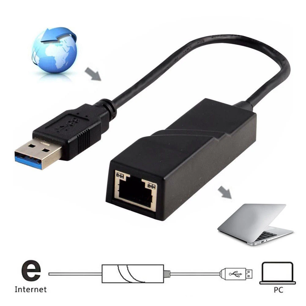 1 шт. USB Ethernet адаптер USB 3,0 до 10/100/1000 Мбит/с Gigabit RJ45 Ethernet cетевой адаптер LAN для ПК Mac поддерживает Uto MDIX