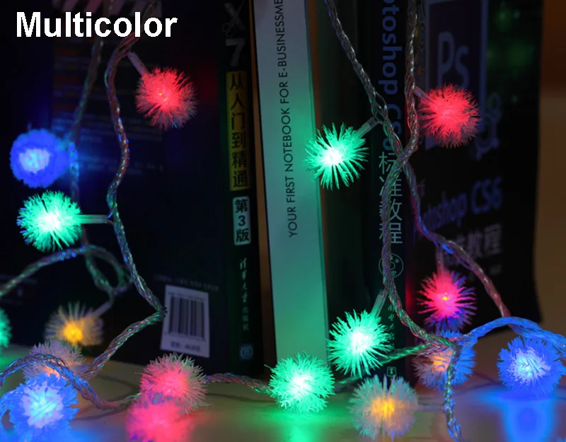 multicolor 10 м 100LED снежные хлопья гирлянда Фея свет водонепроницаемый снежные шары открытый Рождественский венок для свадьбы праздника дома сад Гирлянда Декор - Испускаемый цвет: multicolor