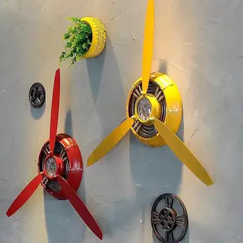 

Aircraft Decorative Metal Propeller Retro Wrought Iron Wall Clock Propeller Wall Decoration Wall Hanging Clock Propeller