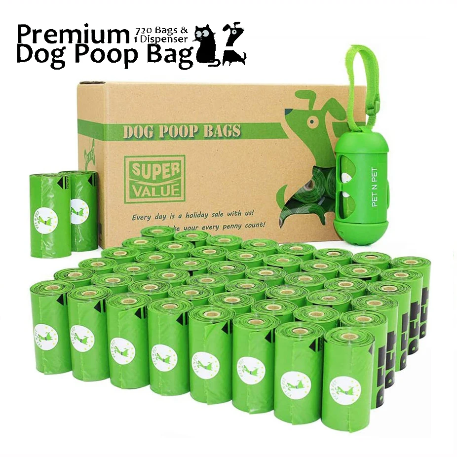 Poop-Bag Pet-Biodegradable Cat-Waste-Bag Dog 15-Micron Earth-Friendly 24/48-Rolls Pet-N
