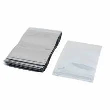 50 шт. 100 мм x 150 мм Серебряный тон Герметичный замок на молнии Антистатический мешок