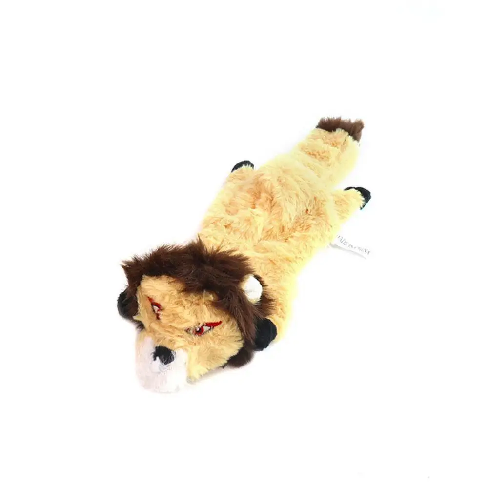 Игрушка для кошек, собак, домашних животных, игра для домашних животных, жевательная игрушка-пищалка для щенков, скрипучий плюшевый звук, игрушки, кусание тигра, Льва, игрушка для домашних животных - Цвет: lion