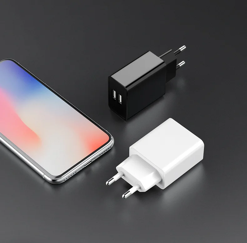 Двойное зарядное устройство USB, 5 В, 2 А, для iPhone X, 8, 7, iPad, быстрое настенное зарядное устройство, ЕС, США, адаптер для samsung, Xiaomi, зарядное устройство для мобильного телефона, кабель для передачи данных