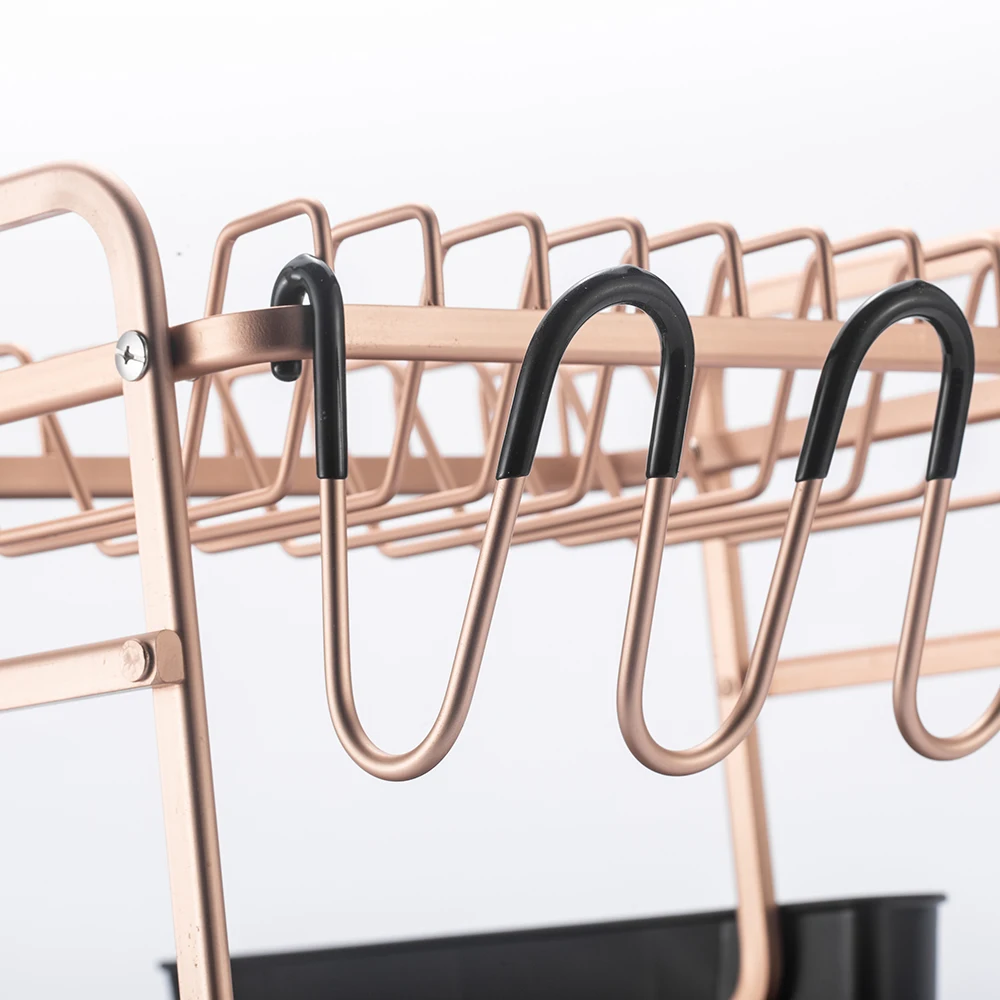 2 уровня шампанское золото нержавеющая сталь алюминий сушилка для посуды