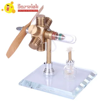 

Hexagonal Shape Free-Piston Stirling Engine Model With Plastic Propeller