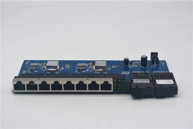 Гигабитный Ethernet коммутатор 8 портов 10/100/1000base t в 2 портовый медиаконвертер 1000Base X