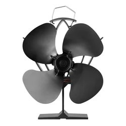 Fireplace Fan 4 Blade Heat Powered Stove Fan Log Wood Burner Eco Friendly Quiet Home Fireplace Fan Efficient Heat Distribution