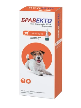 

BRAVEKTO BRAVEKTO SPOT OH drops for dogs weighing 4.5 to 10 kg against ticks and fleas