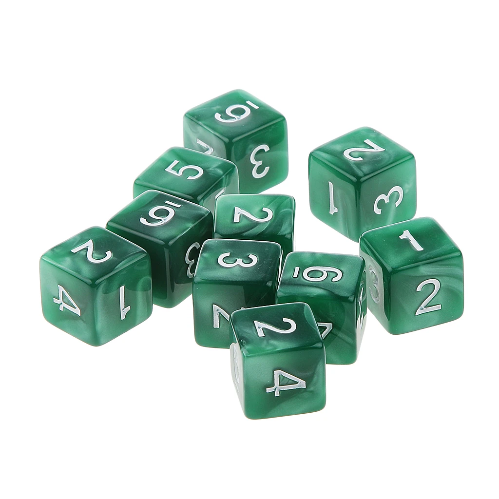 10pcs Multi-Sided AcrylicTabletop Wargames RPGs MTG TRPG Role Playing Game D6 D10 D12 D20 Dices 