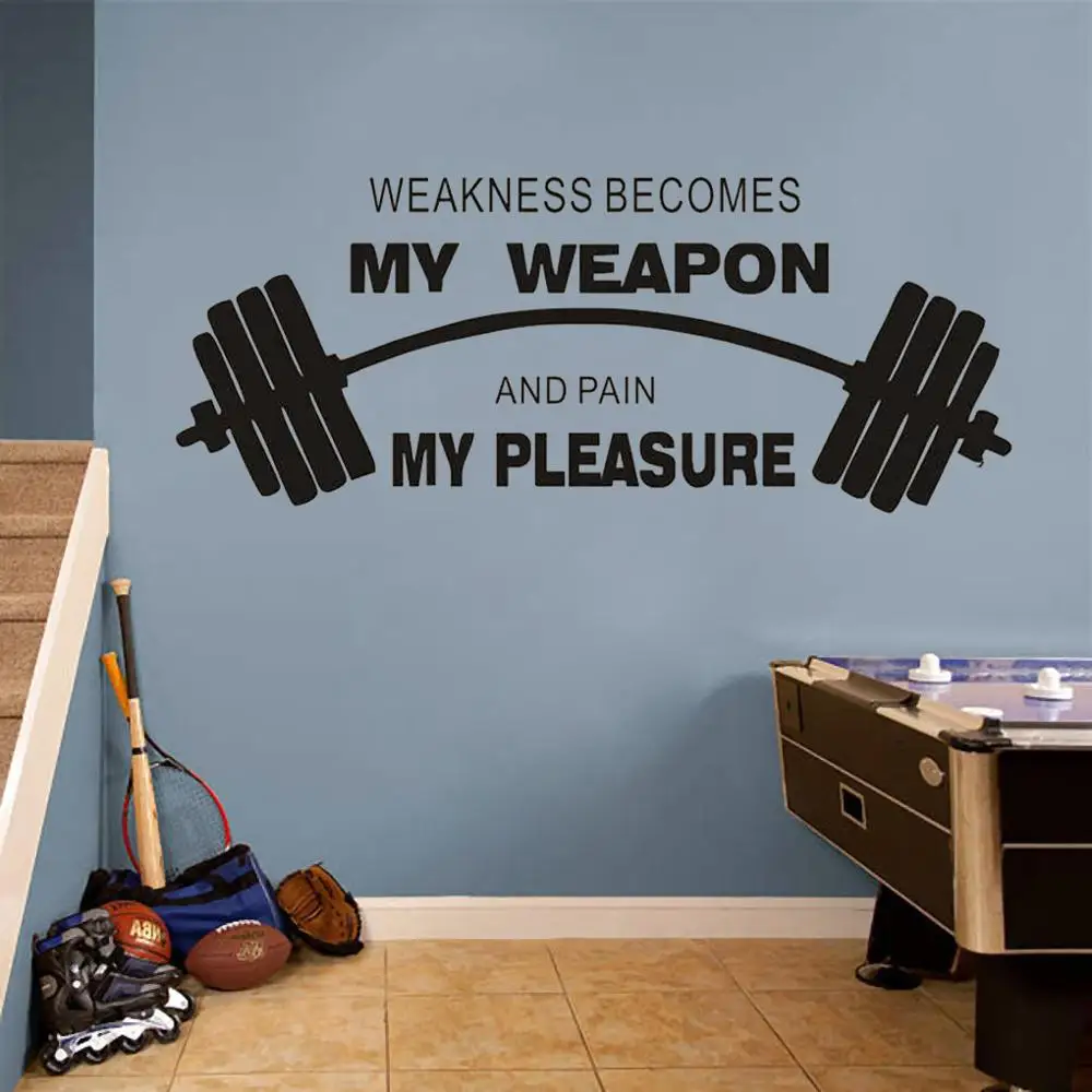 Sports Quotes Wall Decals Weakness My Weapon Motivational Quote